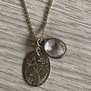 Genuine Gold and Crystal Floral Pendant Necklace